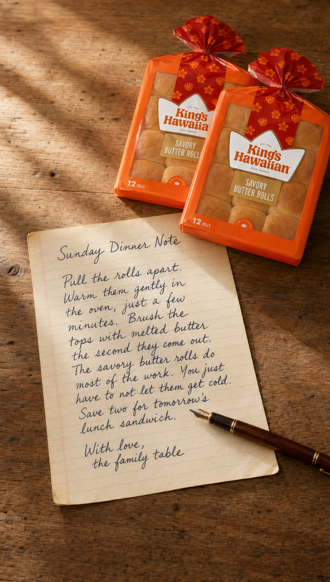 14. Sunday Dinner handwritten note